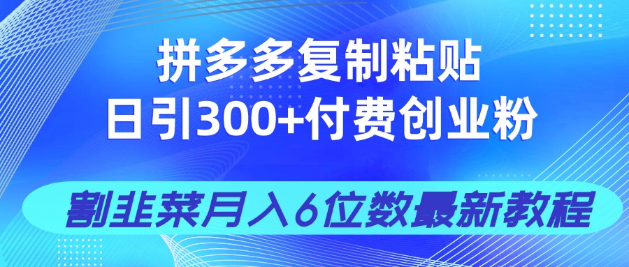 20250524140812-6831d2cca0da4.jpg 拼多多复制粘贴日引300+付费创业粉,割韭菜月入6位数最新教程!