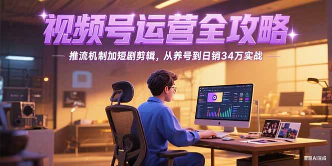 20260302023950-69a4f876f153a.jpg 2025视频号运营全攻略,推流机制加短剧剪辑,从养号到日销34万实战