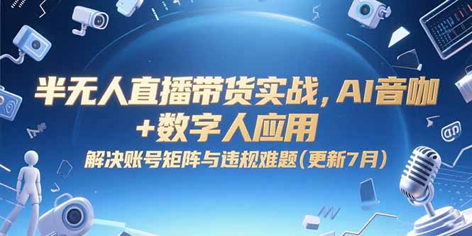 20260302024159-69a4f8f71c2ba.jpg 半无人直播带货实战,AI音咖+数字人应用 解决账号矩阵与违规难题(更新7月)