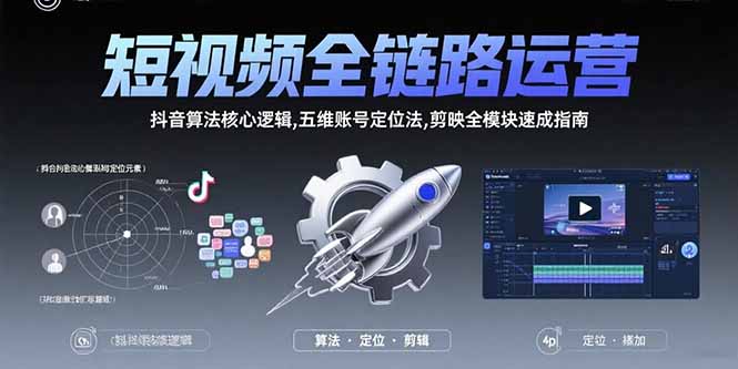 20260302025336-69a4fbb079ecc.jpg 短视频全链路运营:抖音算法核心逻辑,五维账号定位法,剪映全模块速成指南