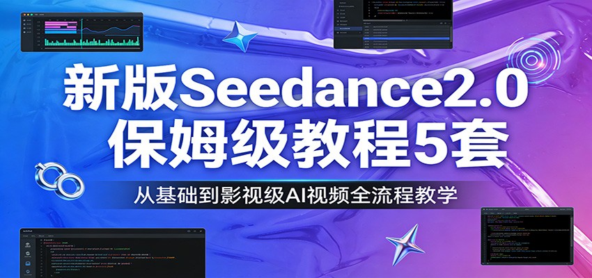 20260302030324-69a4fdfc14a3e.jpg 新版Seedance2.0保姆级教程5套:从基础到影视级AI视频全流程教学