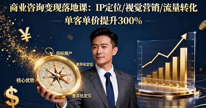 20260302030733-69a4fef52b6bc.jpg 商业咨询变现落地课:IP定位/视觉营销/流量转化,单客单价提升300%