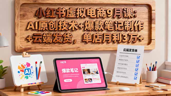 20260302030921-69a4ff61833dd.jpg 小红书虚拟电商9月课:AI原创技术+爆款笔记制作+云端发货,单店月利3万+
