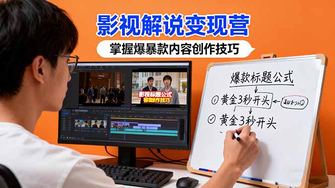 20260302031138-69a4ffeabd656.jpg 影视解说变现营:通过30+实战案例爆款内容创作技巧,掌握影视解说盈利密码