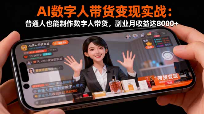 20260302031313-69a500496e11d.jpg AI数字人带货变现实战:普通人也能制作数字人带货,副业月收益达8000+