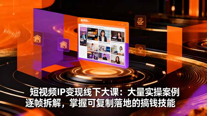 20260302031333-69a5005d9bf43.jpg 短视频IP变现线下大课:大量实操案例逐帧拆解,掌握可复制落地的搞钱技能