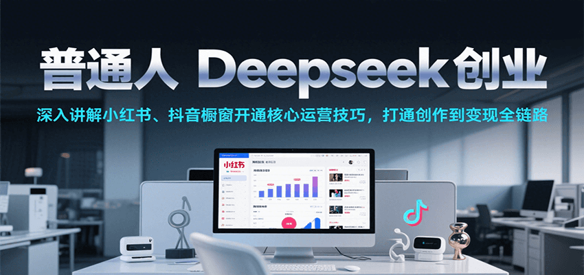 20260302031438-69a5009eee1d2.png 普通人Deepseek创业,小红书、抖音橱窗开通核心运营技巧,打通创作到变现全链路