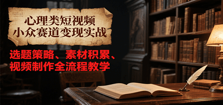 20260302031514-69a500c241e95.png 心理类短视频小众赛道变现实战,选题策略、素材积累、视频制作全流程教学