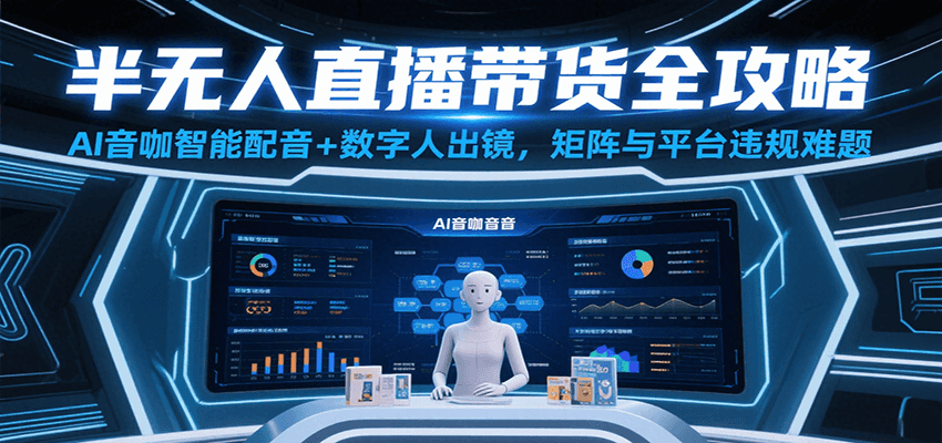 20260302031620-69a50104990c2.png 半无人直播带货全攻略:AI音咖智能配音+数字人出镜,解决账号矩阵与平台违规难题