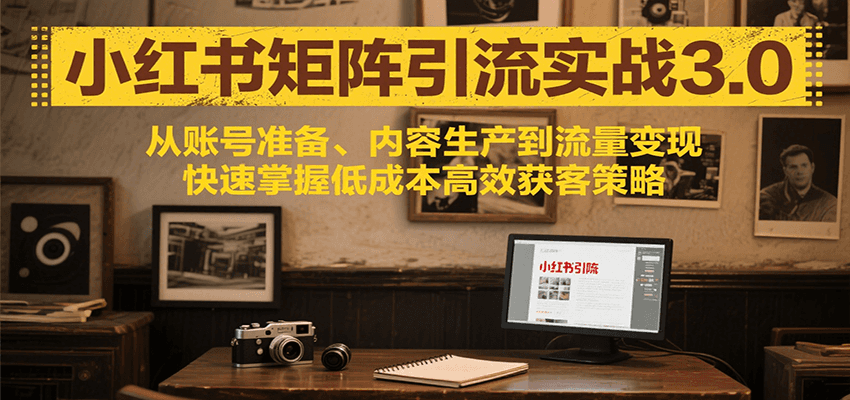 20260302032209-69a50261d92c6.png 小红书矩阵引流3.0,从账号准备、内容生产到流量变现,快速掌握低成本高效获客策略