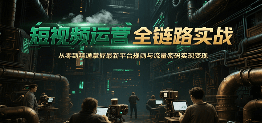 20260302032212-69a502640f611.png 短视频运营全链路实战,从零到精通掌握最新平台规则与流量密码实现变现