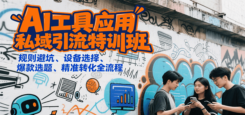 20260302032220-69a5026c75c5f.png AI工具应用私域引流特训班,规则避坑、设备选择、爆款选题、精准转化全流程