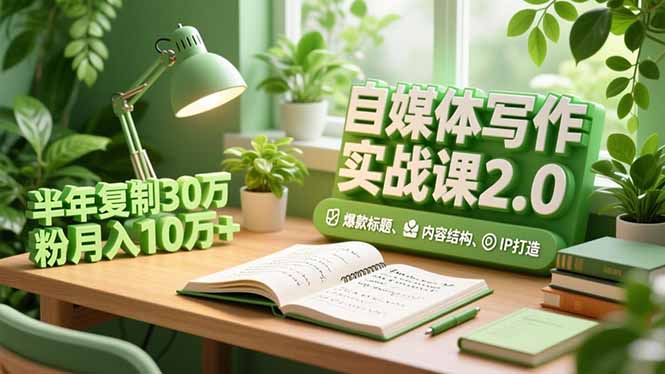 20260302032253-69a5028da9b7c.jpg 自媒体写作实战课2.0,爆款标题、内容结构、IP打造,半年复制30万粉月入10万+