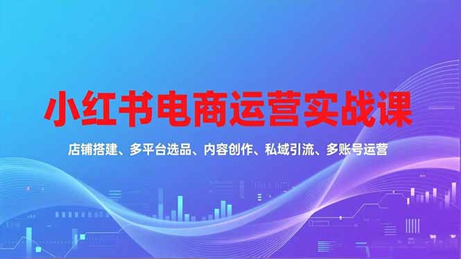 20260302032411-69a502db6fe67.jpg 小红书电商运营实战课,店铺搭建、多平台选品、内容创作、私域引流、多账号运营等玩法