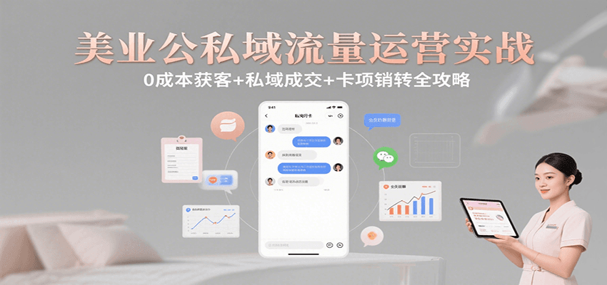 20260302032628-69a50364a44d1.png 美业公私域流量运营实战:0成本获客+私域成交+卡项销转全攻略