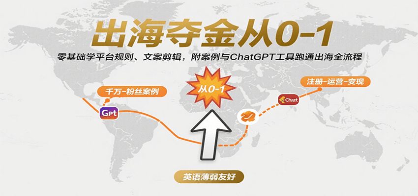 20260302032801-69a503c1d2878.png 出海夺金从0-1:零基础学平台规则、文案剪辑,附案例与ChatGPT工具跑通出海全流程