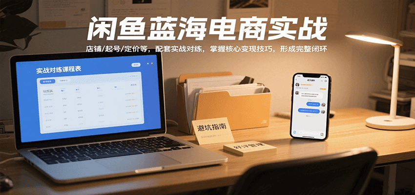 20260302032807-69a503c72a4b7.png 闲鱼蓝海电商实战,涵盖店铺、起号、定价等,配套实战对练,掌握核心变现技巧