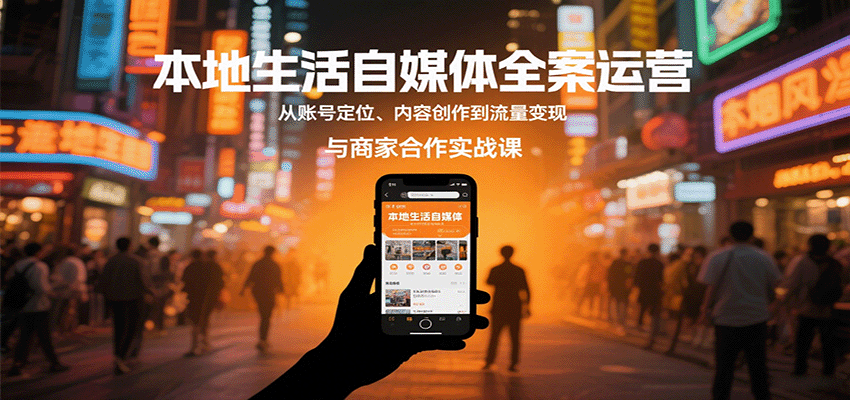 20260302033517-69a5057577a5f.png 本地生活自媒体全案运营,从账号定位、内容创作到流量变现与商家合作实战课