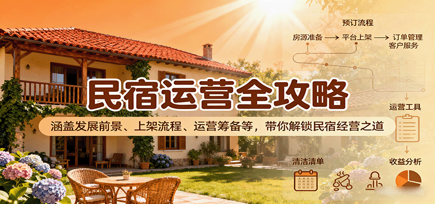 20260302033538-69a5058aefb51.png 民宿运营全攻略:涵盖发展前景、上架流程、运营筹备等,带你解锁民宿经营之道