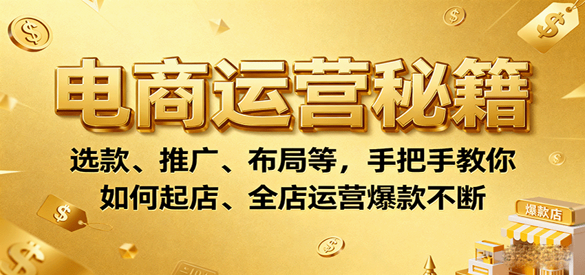 20260302033548-69a505941b3a1.png 电商运营秘籍:选款、推广、布局等,手把手教你如何起店、全店运营爆款不断