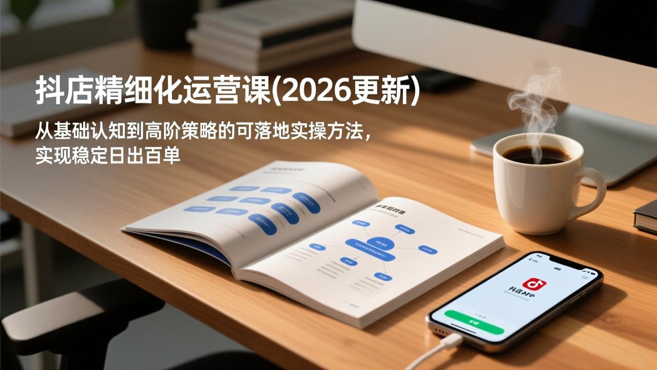 20260302033604-69a505a484328.jpg 抖店精细化运营课(2026更新),从基础认知到高阶策略的可落地实操方法,实现稳定日出百单