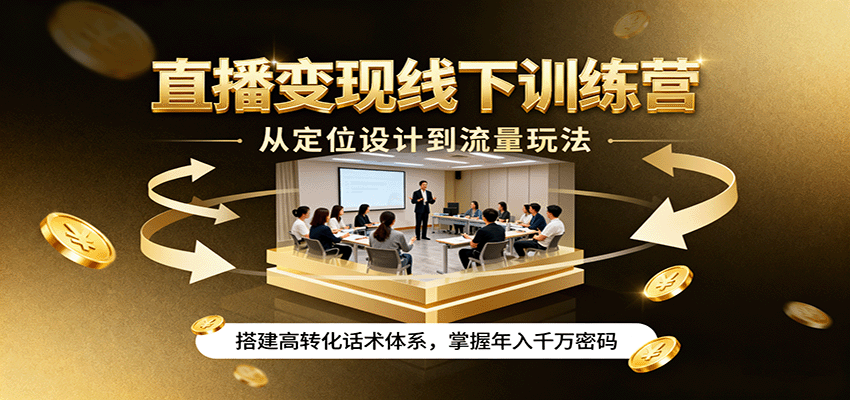 20260302033853-69a5064d79350.png 直播变现线下训练营,从定位设计到流量玩法,搭建高转化话术体系,掌握年入千万密码