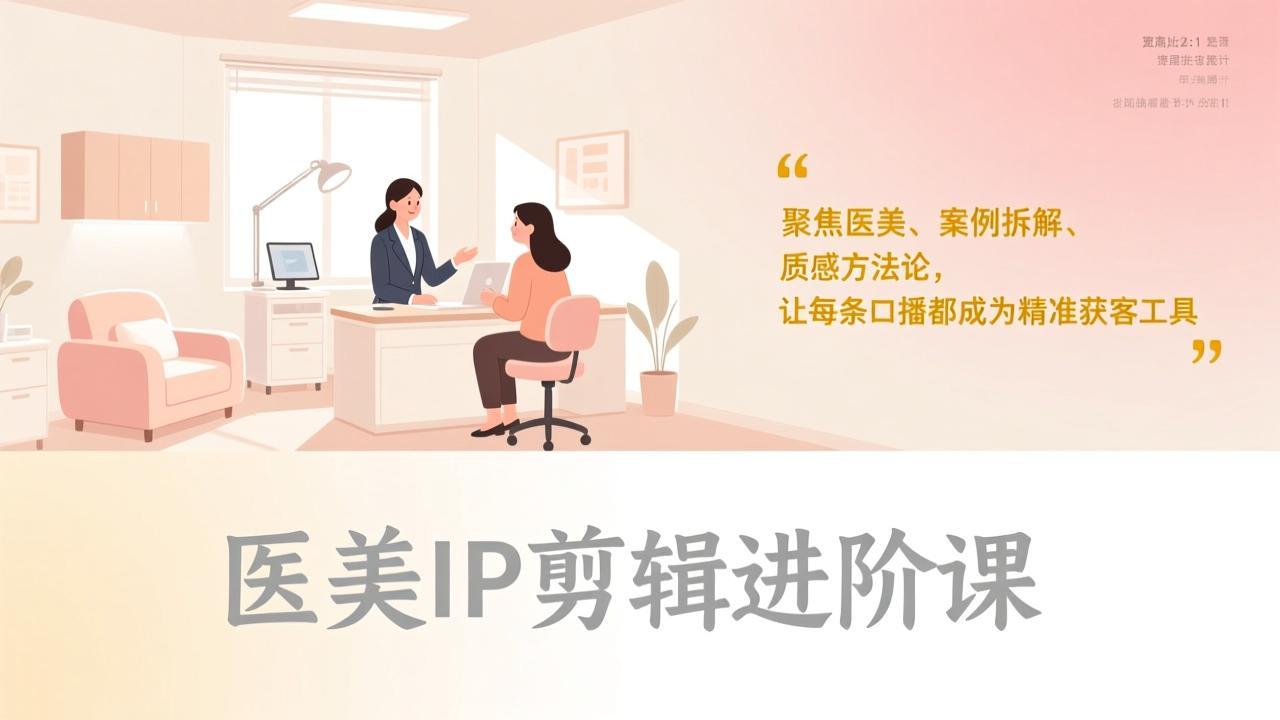 20260302034605-69a507fdb035c.jpeg 医美IP剪辑进阶课,聚焦医美、案例拆解、质感方法论,让每条口播都成为精准获客工具