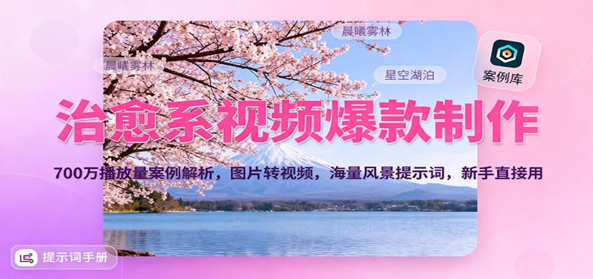 20260302035318-69a509aeeb3db.jpg 治愈系视频爆款制作,700万播放量案例解析,图片转视频,海量风景提示词,新手直接用