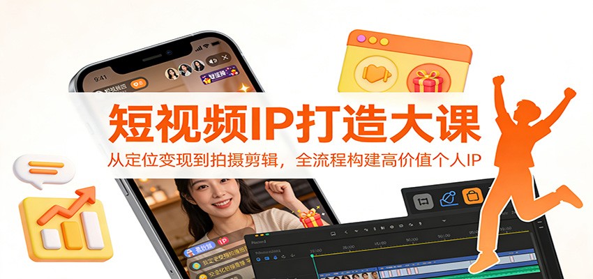 20260302040806-69a50d263f5ed.jpg 短视频IP打造大课:从定位变现到拍摄剪辑,全流程构建高价值个人IP