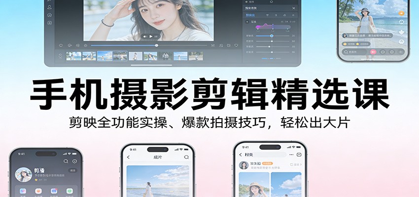 20260302041326-69a50e661823d.jpg 手机摄影剪辑精选课:剪映全功能实操、爆款拍摄技巧,轻松出大片