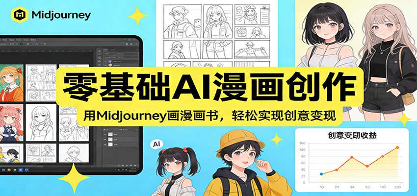 20260302041537-69a50ee99e357.jpg 零基础AI漫画创作:用Midjourney画漫画书,轻松实现创意变现