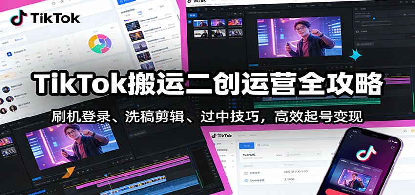 20260302041820-69a50f8c4570f.jpg TikTok搬运二创运营全攻略:刷机登录、洗稿剪辑 、过中技巧,高效起号变现