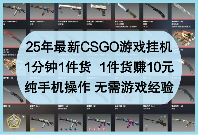 25年最新CSGO游戏挂机,1分钟1件货,1件货赚10元,纯手机操作,无需游戏经验网赚项目-副业赚钱-互联网创业-资源整合百读客