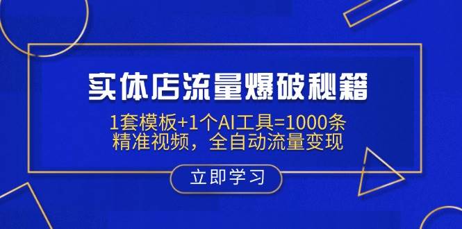 实体店流量爆破秘籍：1套模板+1个AI工具=1000条精准视频，全自动流量变现网赚项目-副业赚钱-互联网创业-资源整合百读客