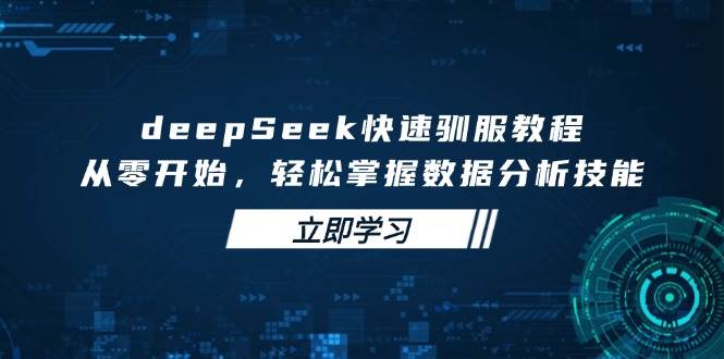deepSeek快速驯服教程，从零开始，轻松掌握数据分析技能网赚项目-副业赚钱-互联网创业-资源整合百读客
