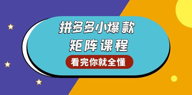 拼多多爆款矩阵课程：教你测出店铺爆款，优化销量，提升GMV，打造爆款群网赚项目-副业赚钱-互联网创业-资源整合百读客