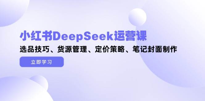 小红书DeepSeek运营课，选品技巧、货源管理、定价策略、笔记封面制作网赚项目-副业赚钱-互联网创业-资源整合百读客