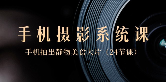 0基础手机摄影系统课，手机拍出静物美食大片（24节课）网赚项目-副业赚钱-互联网创业-资源整合百读客