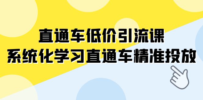 直通车-低价引流课，系统化学习直通车精准投放（14节课）网赚项目-副业赚钱-互联网创业-资源整合百读客