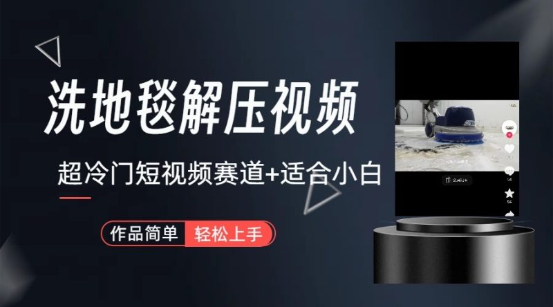 超冷门抖音赛道-清洗地毯解压视频-简单无脑怼作品网赚项目-副业赚钱-互联网创业-资源整合百读客