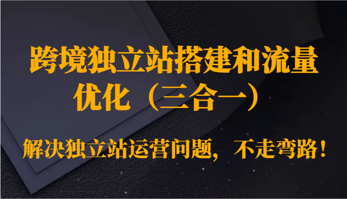 跨境独立站搭建和流量优化(三合一)解决独立站运营问题,不走弯路!网赚项目-副业赚钱-互联网创业-资源整合百读客
