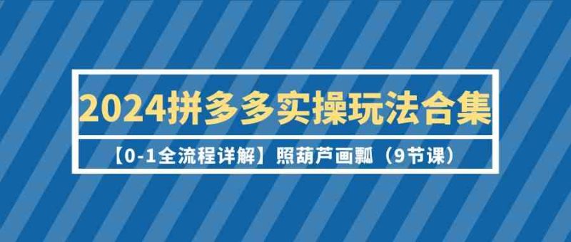 2024拼多多实操玩法合集【0-1全流程详解】照葫芦画瓢(9节课)网赚项目-副业赚钱-互联网创业-资源整合百读客