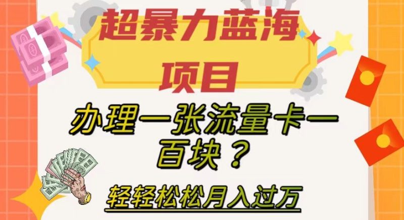 超暴力蓝海项目,办理一张流量卡一百块?轻轻松松月入过万,保姆级教程【揭秘】网赚项目-副业赚钱-互联网创业-资源整合百读客
