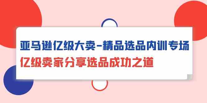 亚马逊亿级大卖精品选品内训专场,亿级卖家分享选品成功之道网赚项目-副业赚钱-互联网创业-资源整合百读客