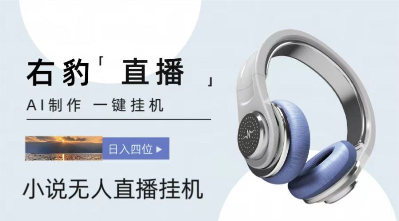 右豹小说无人直播挂机吸金项目,简单易行收益稳定, 月入1000+网赚项目-副业赚钱-互联网创业-资源整合百读客