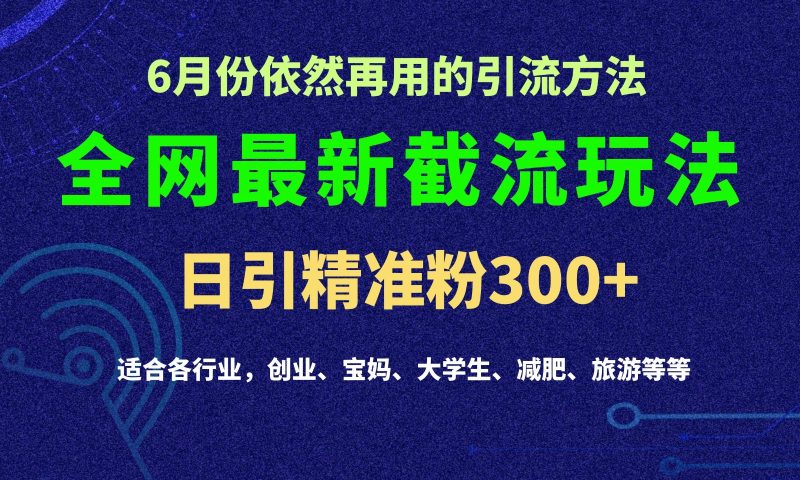 2024全网最新截留玩法,每日引流突破300+网赚项目-副业赚钱-互联网创业-资源整合百读客