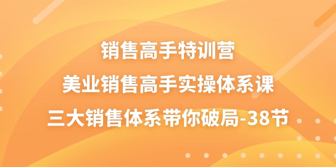 销售高手特训营，美业销售高手实操体系课，三大销售体系带你破局（38节）网赚项目-副业赚钱-互联网创业-资源整合百读客