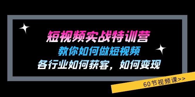 短视频实战特训营：教你如何做短视频，各行业如何获客，如何变现 (60节)网赚项目-副业赚钱-互联网创业-资源整合百读客