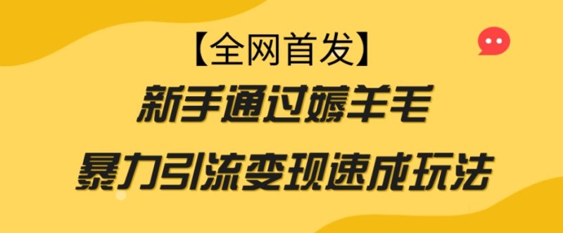 【全网首发】新手通过薅羊毛暴力引流变现速成玩法网赚项目-副业赚钱-互联网创业-资源整合百读客