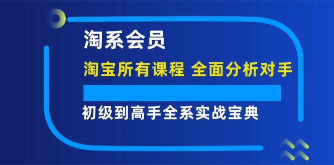 淘系会员初级到高手全系实战宝典【淘宝所有课程,全面分析对手】网赚项目-副业赚钱-互联网创业-资源整合百读客